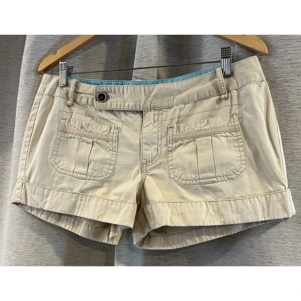 Y2K Low Rise Micro Short‎ Roxy Tan Juniors Size 11 Khaki Surf Skate Beach